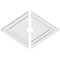 Ekena Millwork Diamond Architectural Grade PVC Ceiling Medallion, 40"W x 26 5/8"H x 3"ID x 14"C x 1"P, Two-Piece CMP40X26DD2-03000 - alternate 1